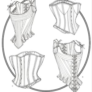CORSET STAYS Sewing PATTERN | Sew Women Bodice Underwear | Size 6 8 10 12 14 16 18 20 22 Plus | Medieval Renaissance Colonial Victorian 4254
