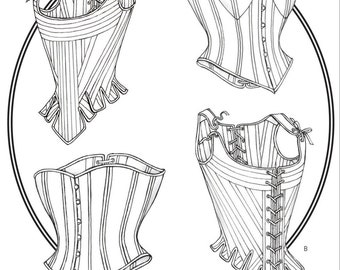 CORSET STAYS Sewing PATTERN | Sew Women Bodice Underwear | Size 6 8 10 12 14 16 18 20 22 Plus | Medieval Renaissance Colonial Victorian 4254