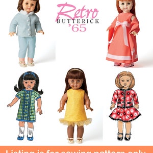 DOLL CLOTHES Sewing PATTERN |Make Clothing for 18" Inch Doll |Fits American Girl Shirley Temple Cissy Patsy Chatty Cathy | 60s Sixties |6645