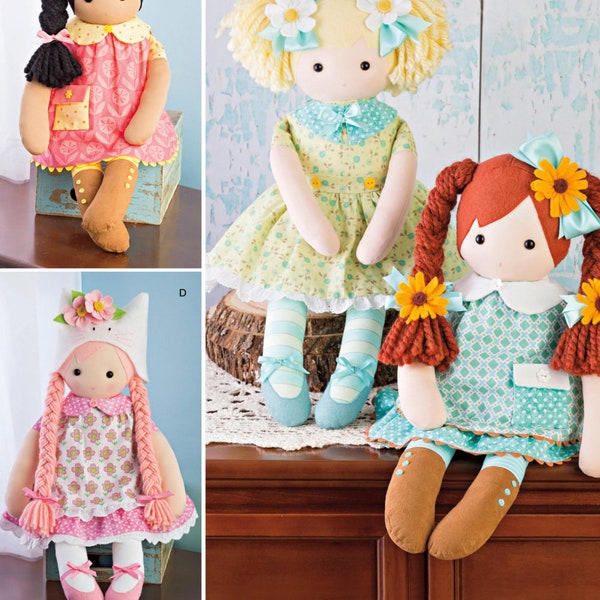 DOLL SEWING PATTERN | Sew Cloth Fabric Rag Doll & Clothes | Sewing Waldorf Style Toy Girls Kids | Homemade Handmade Gift Idea | 8402