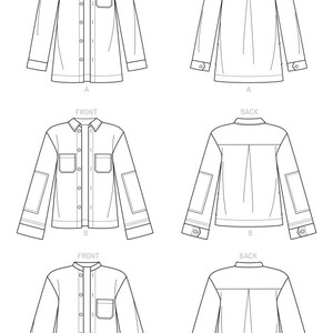 SHIRT-JACKET Sewing PATTERN | Sew Womens Misses Clothes Clothing ...