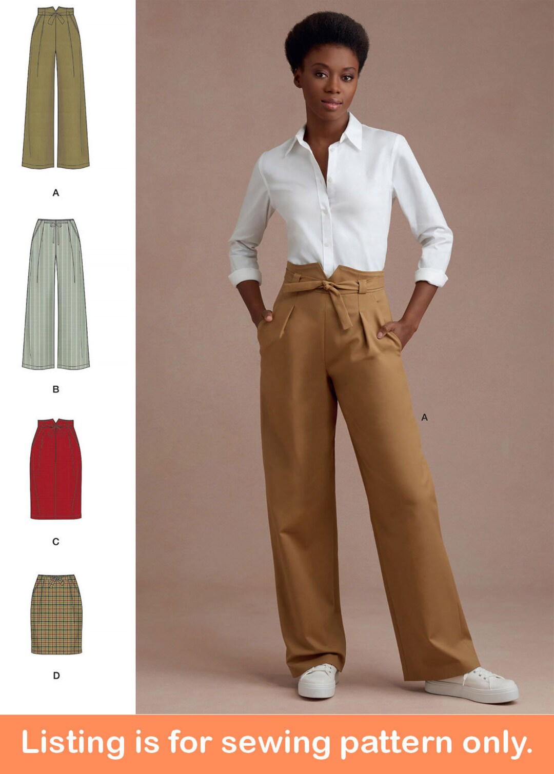 WOMENS SEWING PATTERN | Sew Fall Clothes Clothing | Paper Bag Pants ...