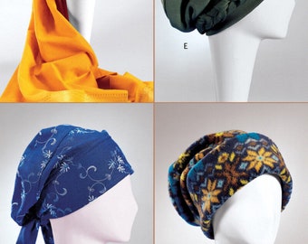 HEADWRAP SEWING PATTERN | Make Womens Hats Turbans Head Scarf | Hair Wrap Sleeping Cap Slouch Kerchief Fleece Hat | Woman Headwear | 9300