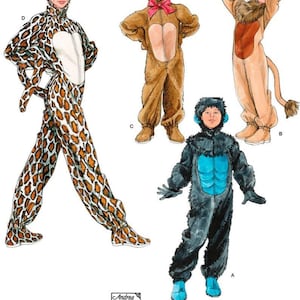 COSTUME SEWING PATTERN | Sew Girls Boys Halloween Carnival Outfit | Cat Leopard Gorilla Bear Lion | Size 3 4 5 6 7 8 10 12 14 16 | Teen 2855