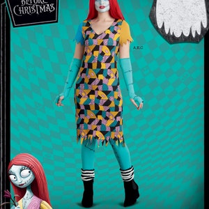 the nightmare before christmas sally mesh patchwork dress Multicolor 1950s Nightmare Before Christmas Sally Colorblock Dress