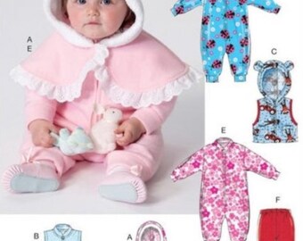 セール!! 冬物ソーイングパターン | ベビー服 | 幼児服 バンティングコート ケープ パーカー パンツ | サイズ 新生児 3 6 9 12 15 18ヶ月 | 6372