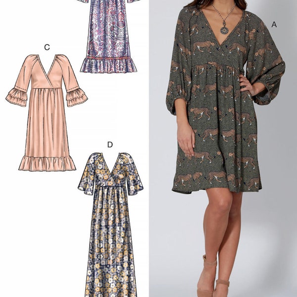 DRESS SEWING PATTERN | Sew Women Clothes Clothing | Long Short Maxi Midi Boho Style | Size 4 6 8 10 12 14 16 18 20 22 24 26 Plus | Easy 7969