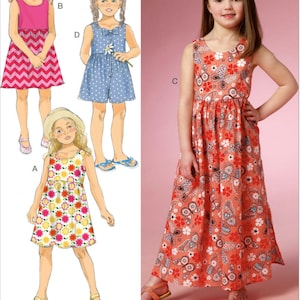 MODELLO DA CUCIRE PER RAGAZZE / Crea vestiti per bambini / Abbigliamento per bambini Maxi vestito pagliaccetto tuta / Taglia bambino 2 3 4 5 6 7 8 / Vestito per bambini 6202