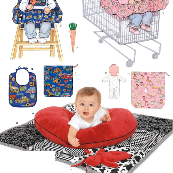 Sale!!! BABY SEWING PATTERN | Make Infant Accessories | Bib Shopping Grocery Cart Cover High Chair Highchair Cover Nursing Pillow Quilt 4225