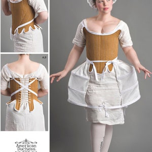 下着の縫製パターン | 女性用ハロウィン衣装の縫製 | コルセット シフト シュミーズ パニエ | サイズ 4 6 8 10 12 14 16 18 20 22 プラス | 1700 年代 | 8579