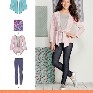 Uitverkoop!!! NAAIPATROON MEISJES | Naai tween tienerkleding | Tienerkleding | Vest Overhemd Rok Legging | Maat 8 10 12 14 16 Plus | 1025