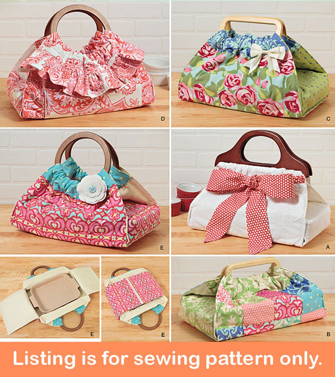 Casserole CARRIER SEWING PATTERN Sew Insulated Portable Meal Potluck ...