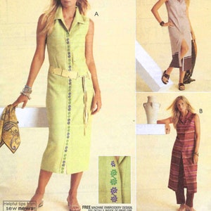 WOMENS SEWING PATTERN | Sew Misses Clothes Clothing | Shirt-Dress Sleeveless Kimono Pants Belt | Size 4 6 8 10 Petite Retro Boho Outfit 3921
