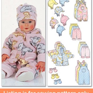 MODELLO DI CUCITO INVERNALE /Crea vestiti per neonati / Abbigliamento per neonati Giacca Cappotto Cappello Tute Guanti Pantaloni /Taglia Neonato - xl/ Vestito per neonati 5584