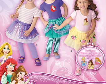 Sale!! PRINCESS SEWING PATTERN | Sew Girl Clothes Clothing Tutu Skirt Top Shirt Leggings Toddler Size 1/2 1 2 3 4 Belle Ariel Rapunzel 1432