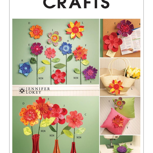 Sale!!! Faux FLOWERS SEWING PATTERN |Make Artificial Felt Flowers | Craft Pincushion Magnet Wedding Decorations | Handmade Gift Idea | 5869