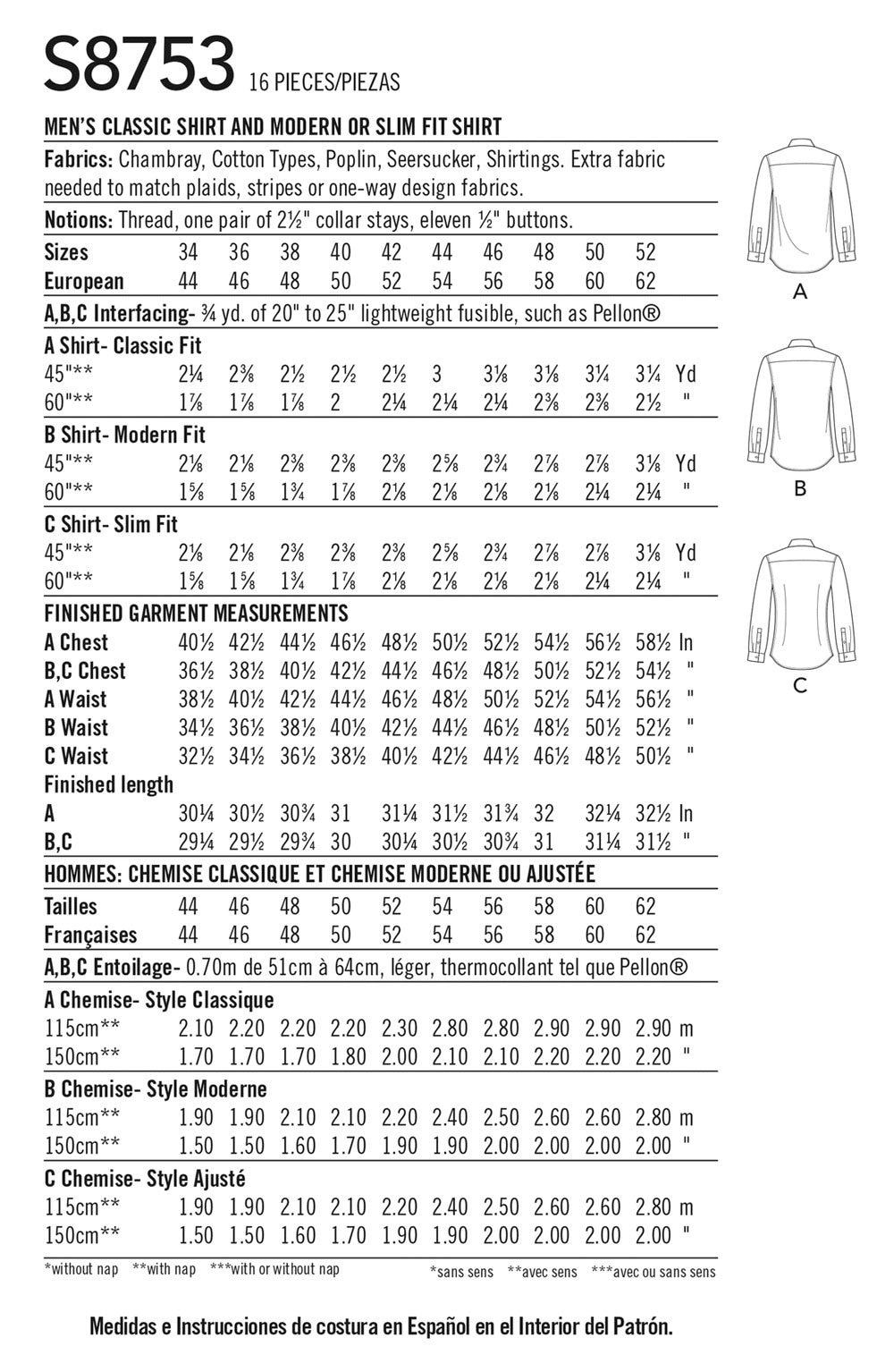 SHIRT SEWING PATTERN | Sew Mens Clothes Clothing | Button Down up ...