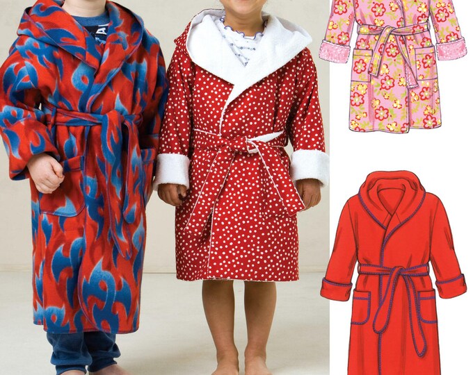 BATHROBE SEWING PATTERN Sew Toddler Boys Girls Clothes Clothing Hooded