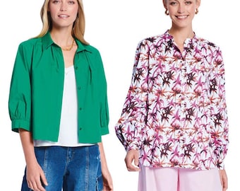 TOP SEWING PATTERN | Sew Womens Clothes Clothing | Button-Down Shirt Blouse Long Sleeves Easy Simple | Size 10 12 14 16 18 20 Plus | 5847