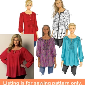 SCHNITTMUSTER | Sew Womens Misses Kleidung Kleidung | Bluse Langarm Bauern Top Bobo | Größe 8 10 12 14 16 18 20 22 24 Plus | 5861