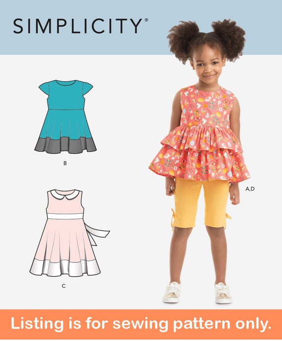 GIRLS SEWING PATTERN Sew Summer Clothes Clothing Dress Sundress Top Short  Capri Leggings Child Size 3 4 5 6 7 8 Spring Outfit 10614 