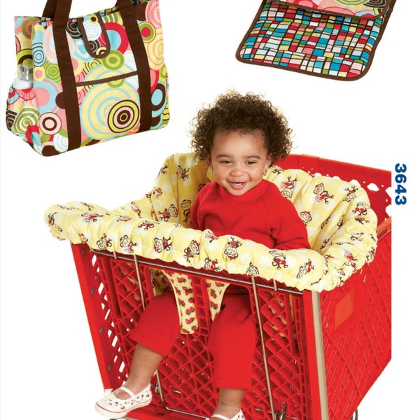 BABY SEWING PATTERN | Sew Infant Newborn Accessories | Highchair Grocery Shopping Cart Seat Cover Diaper Bag Changing Pad Mat Gift | 3643