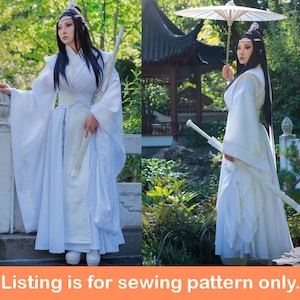 COSTUME SEWING PATTERN | Sew Womens Halloween Outfit | Japan Kimono Dress Yuki-Onna Kyokou Suiri | Size 6 8 10 12 14 16 18 20 22 Plus | 8337