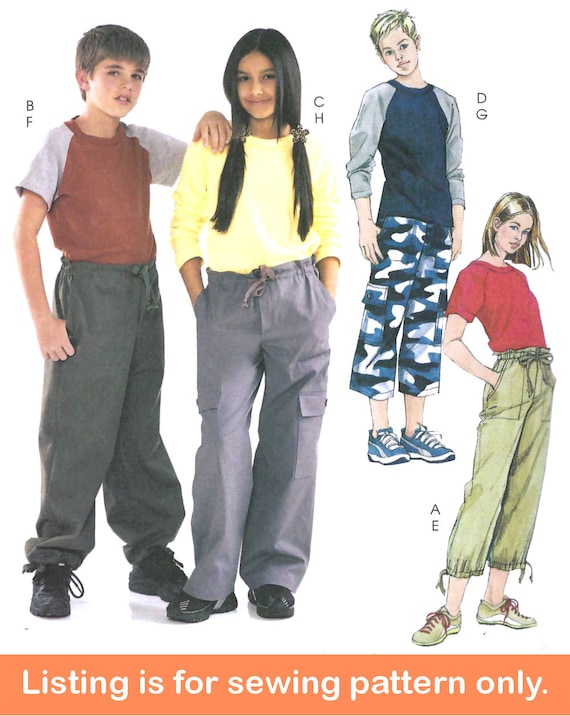 FALL SEWING PATTERN Sew Boys Girls Clothes Clothing Tween Teen Top Long  Short Sleeve Shirt Cargo Pants Size 7 8 10 12 14 16 4198 