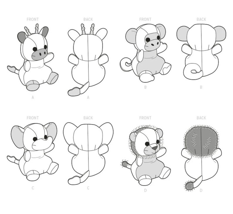 STUFFED TOY Sewing PATTERN Sew Cute Cloth Soft Plush Animals Etsy