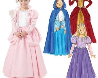 COSTUME SEWING PATTERN |Make Halloween Carnival Dress | Girl Medieval Princess Queen Cloak Cape | Child Size 3 4 5 6 7 8 | Kid Children 6420