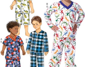 PAJAMAS SEWING PATTERN | Sew Boys Clothes Clothing | Long Short PJs | Child Size 3 4 5 6 7 8 | Sleepwear Nightwear Shirt Pants Shorts | 9203