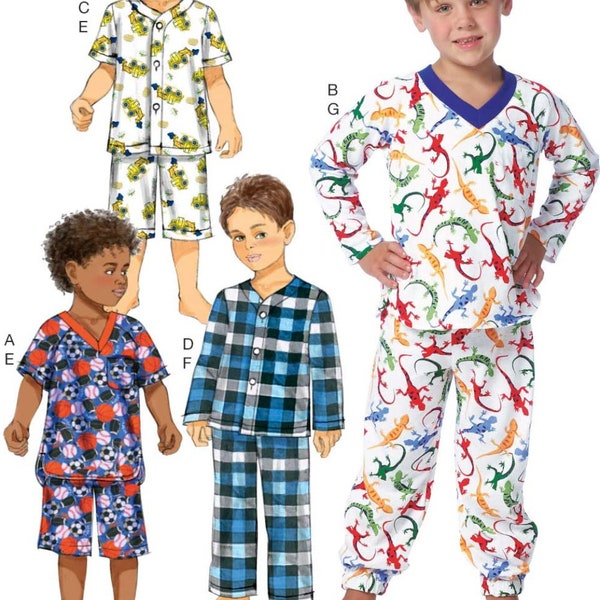 PAJAMAS SEWING PATTERN | Sew Boys Clothes Clothing | Long Short PJs | Child Size 3 4 5 6 7 8 | Sleepwear Nightwear Shirt Pants Shorts | 9203