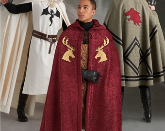 CAPE SEWING PATTERN | Sew Mens Womens Halloween Outfit | Costume Cloak Cape Medieval Renaissance Cosplay Fantasy | Size Fits Most Plus 8771