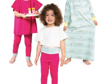SLEEPWEAR SEWING PATTERN | Sew Girls Clothes Clothing | Long Nightgown Pajamas Easy Simple Retro Nightwear | Size 4 5 6 7 8 9 10 11 | 9218