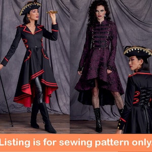 COSTUME SEWING PATTERN | Sew Womens Misses Halloween Outfit | Coat Dress Jacket Steampunk Pirate | Size 6 8 10 12 14 16 18 20 22 Plus 9086