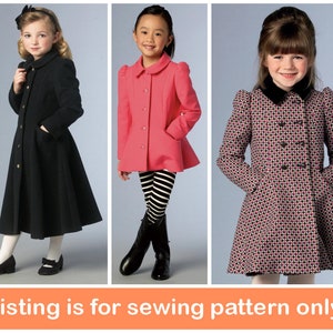 COAT SEWING PATTERN |Make Girl Clothes | Kid Clothing Jacket Short Long Church | Child Size 2 3 4 5 6 7 8 | Vintage Victorian Formal | 1856