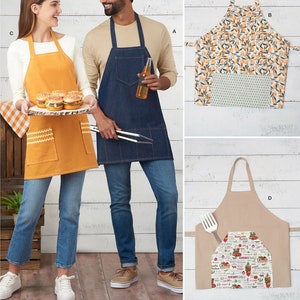 APRON SEWING PATTERN | Make Mens Womens Smock Craft Work Full Apron | Vintage Style Barbecue Carpentry Woodworking | Adult Woman Man | 9302