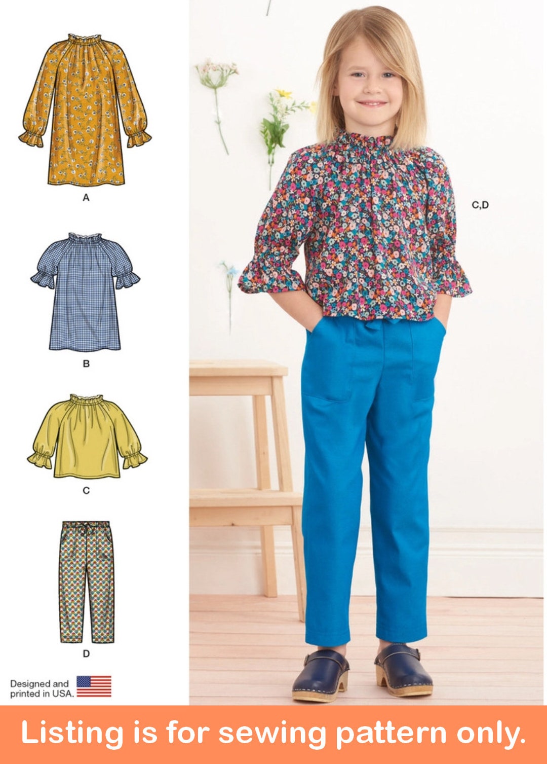GIRLS SEWING PATTERN | Sew Fall Clothes Clothing | Dress Shirt Top ...
