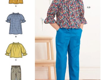 Sale!! GIRLS SEWING PATTERN | Sew Fall Clothes Clothing | Dress Shirt Top Pants | Size 3 4 5 6 7 8 | Spring Boho Easy Simple Outfit | 11211
