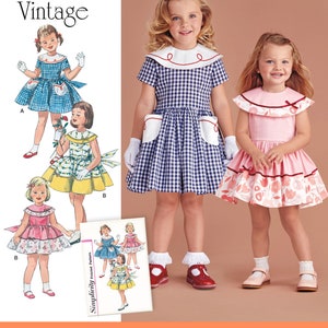 Vintage Style DRESS SEWING PATTERN |Make Girls Clothes | Toddler Clothing 50s Fifties 40s Forties Child Size 1/2 1 2 3 4 5 6 7 8 Outfit 8062