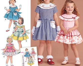 Vintage Style DRESS SEWING PATTERN |Make Girls Clothes | Toddler Clothing 50s Fifties 40s Forties Child Size 1/2 1 2 3 4 5 6 7 8 Outfit 8062