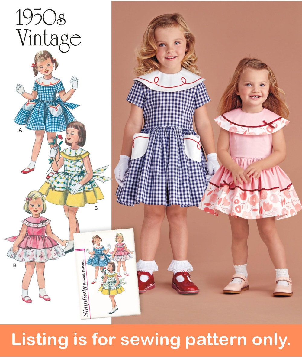 ヴィンテージスタイルのドレス縫製パターン | 女の子の服を作る | 幼児