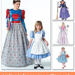 COSTUME SEWING PATTERN | Sew Girls Halloween Dress | Alice in Wonderland Queen Dorothy Witch Princess Glinda | Child Size 3 4 5 6 7 8 | 4948
