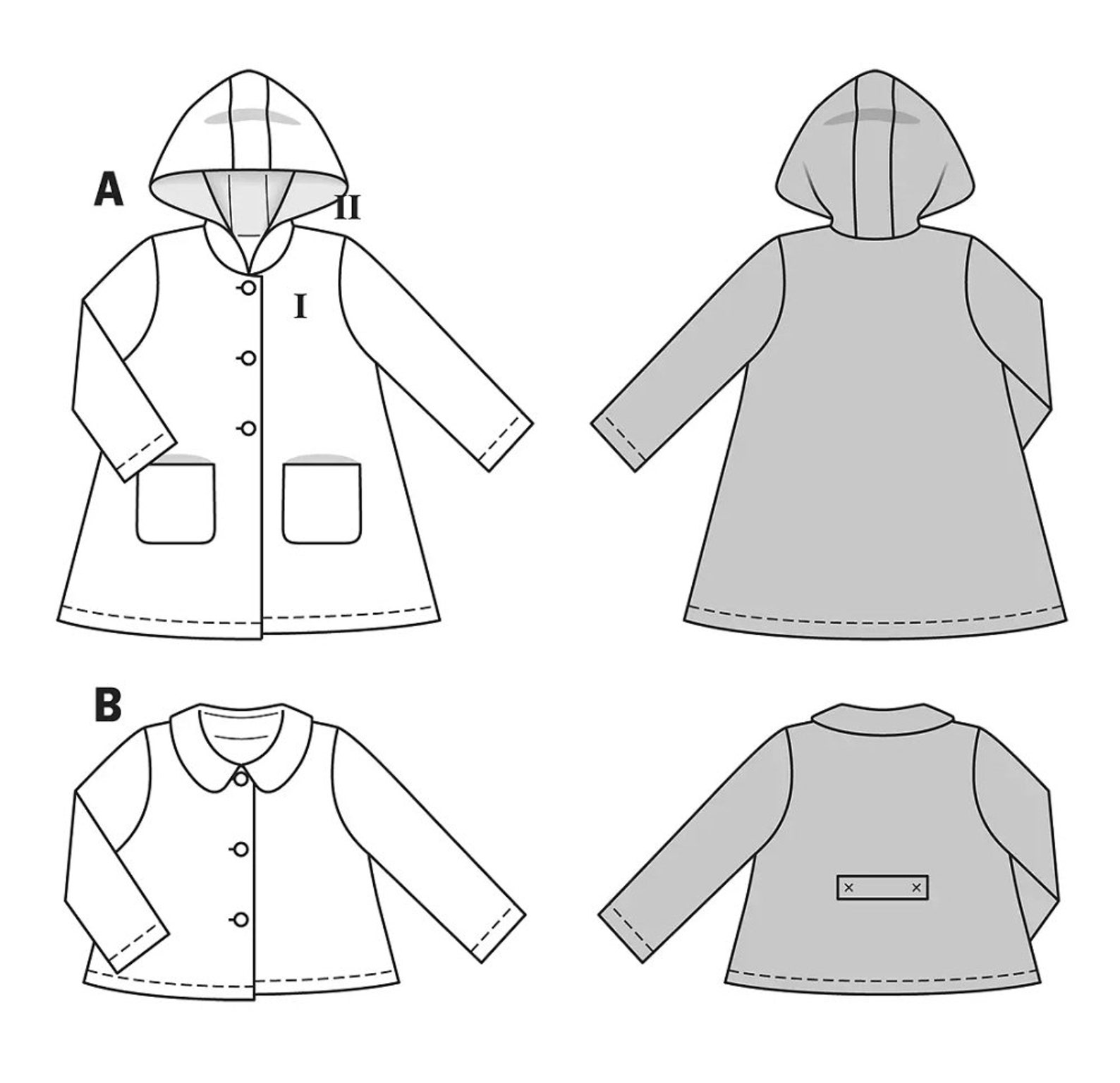 COAT SEWING PATTERN Make Girls Clothes Clothing Raincoat Etsy