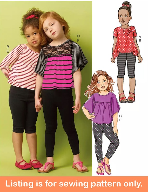 GIRLS SEWING PATTERN Make Kids Clothes Clothing Shirt Leggings Short Long  Sleeves Lace Child Size 2 3 4 5 6 7 8 Spring Summer 5913 -  Canada