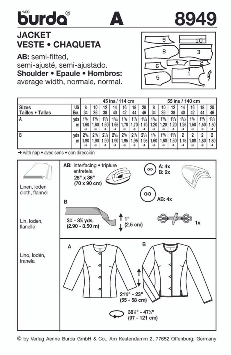 JACKET SEWING PATTERN | Sew Womens Clothes Clothing | Short Formal Coat ...