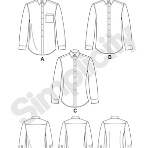 SHIRT SEWING PATTERN | Sew Mens Clothes Clothing | Button Down up ...