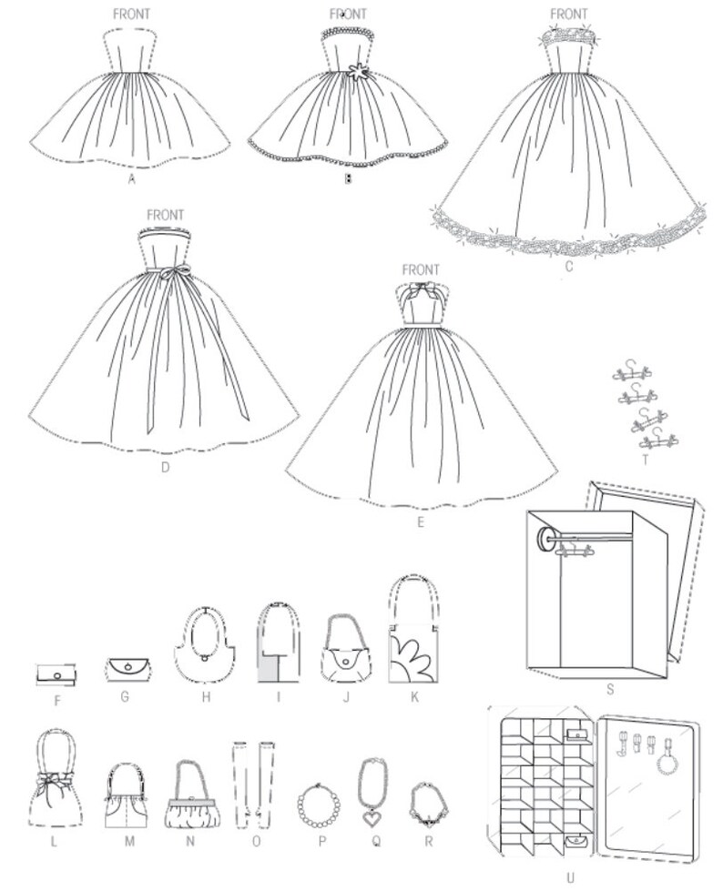 DOLL ACCESSORIES Sewing PATTERN Make Clothes for 11 Etsy
