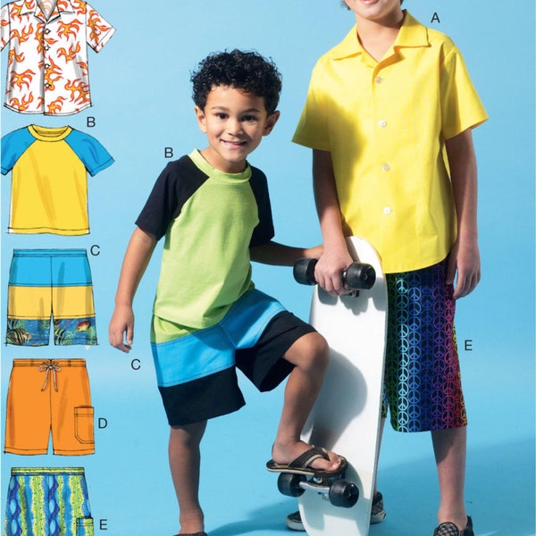 Sale!!! BOYS SEWING PATTERN | Sew Summer Clothes Clothing | Spring Tee T-Shirt Drawstring Shorts | Child Size 3 4 5 6 7 8 10 12 14 Teen 6548