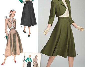 1940s SEWING PATTERN | Sew Women Clothes Clothing | Blouse Shirt Skirt Jacket Size 6 8 10 12 14 16 18 20 22 24 Plus WWII Outfit Costume 8462
